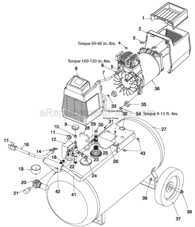 Page A Diagram and Parts List for CPF6020 Type 1 Porter Cable Compressor